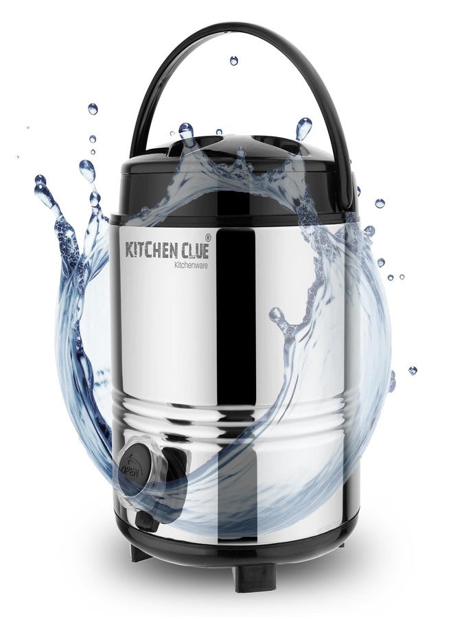 Kitchen Clue Stainless Steel Travel Water/Tea Container 5 Liter, Silver I PUF Insulated Thermosteel HOT & Cold Water Jug with Airtight & Spill-Proof Lid I It Keeps Beverages Hot & Cold for Long Hours - Image 1